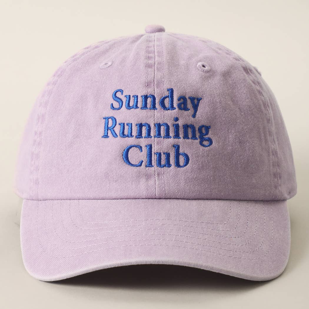 Casquette coton brodée « Sunday Running Club » Bleu