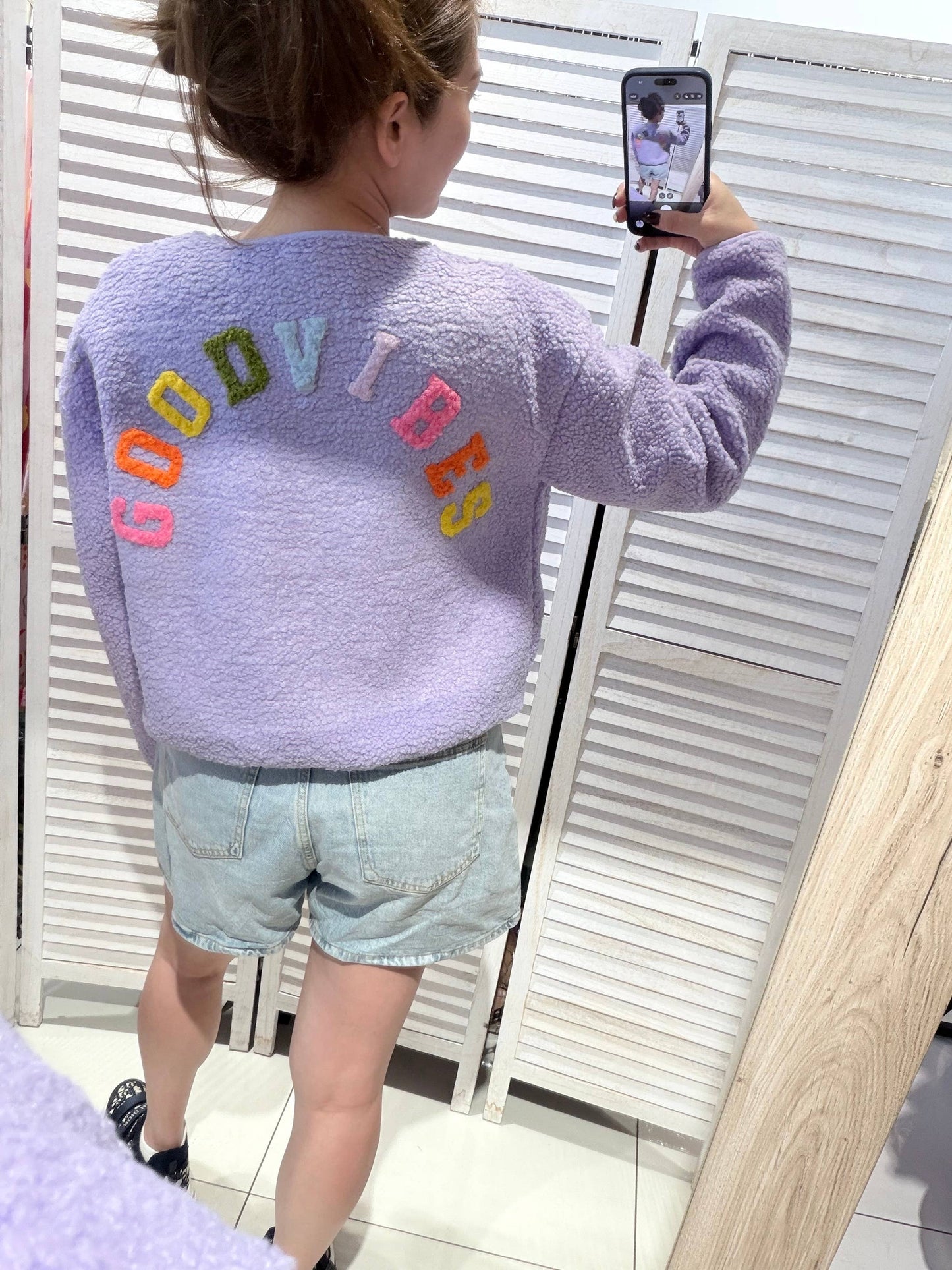 Veste à message en molleton: Lilas / TU