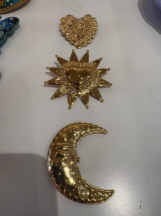 Broche métal soleil/lune - DupontDupont