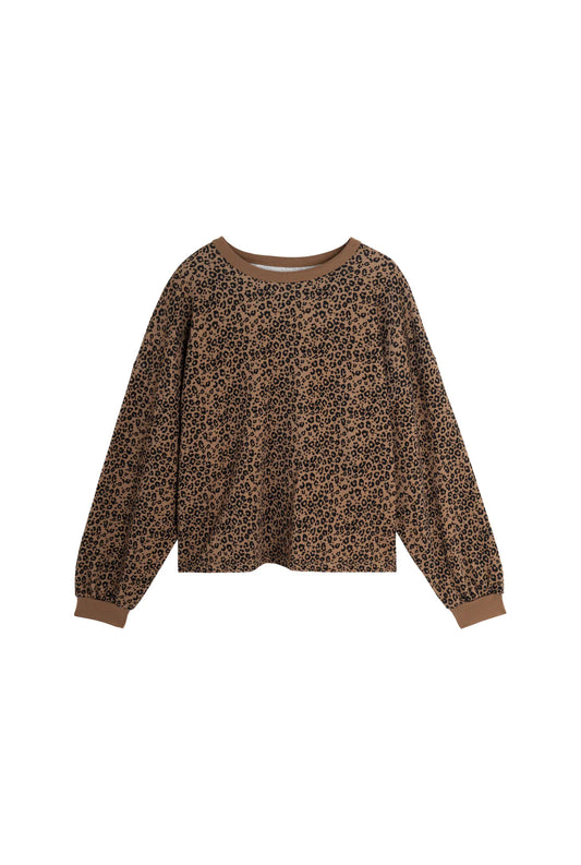 Sweat léopard marron