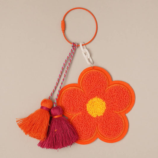 Breloque de sac porte-clés Fuzzy Flower