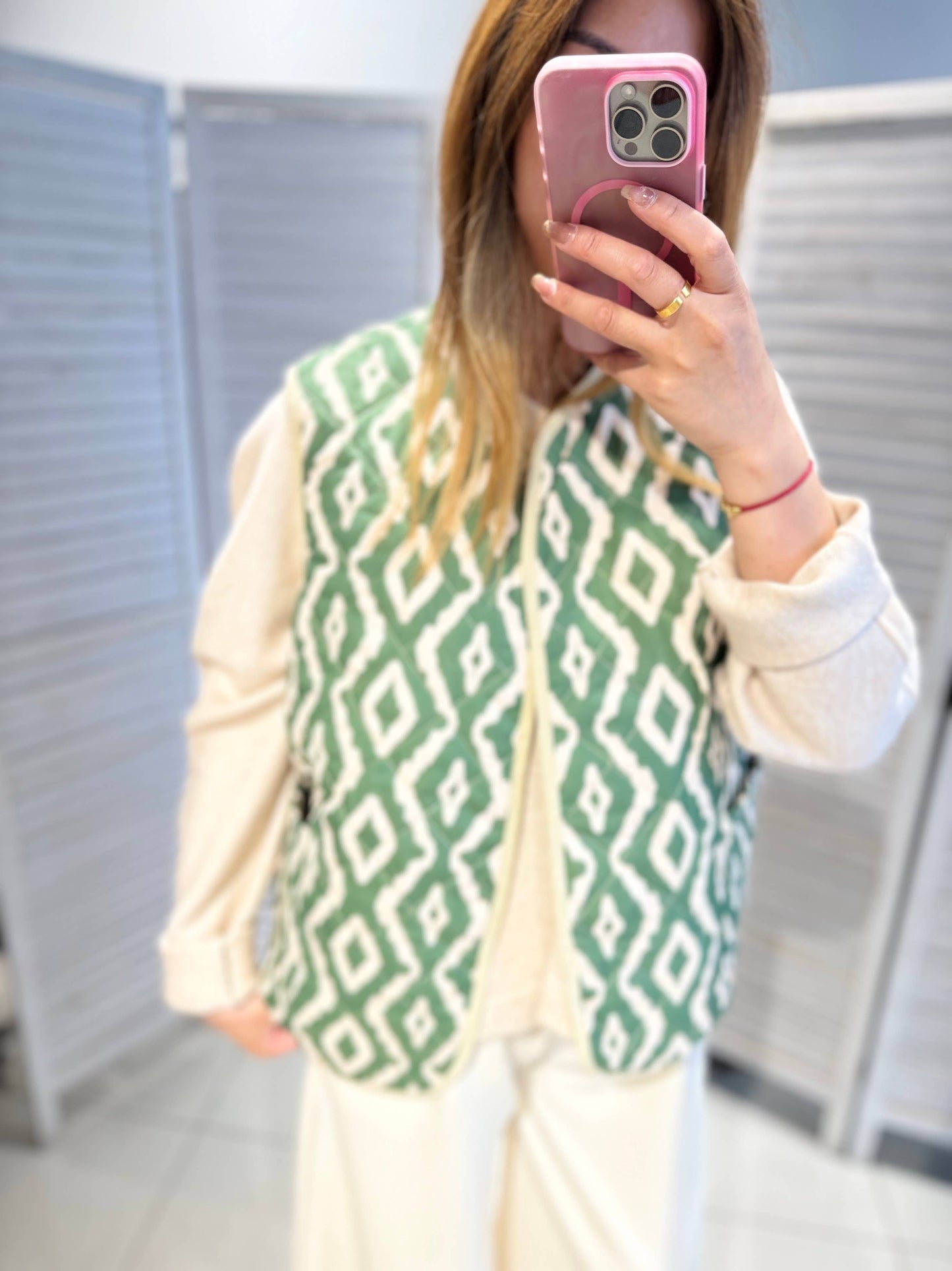 Gilet Imprimé Chic - gia044vert