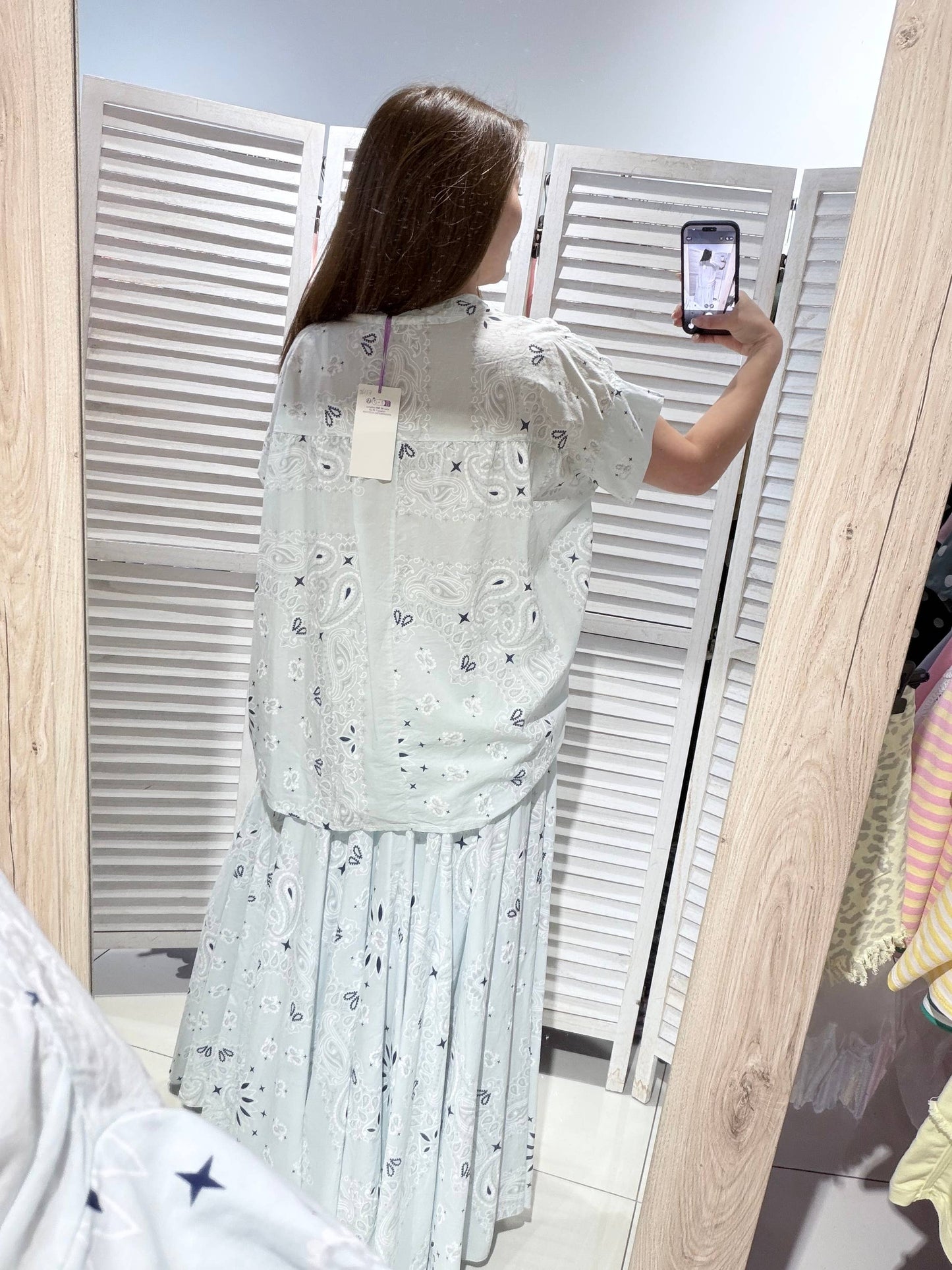 Ensemble imprimé coton femme: Bleu / TU