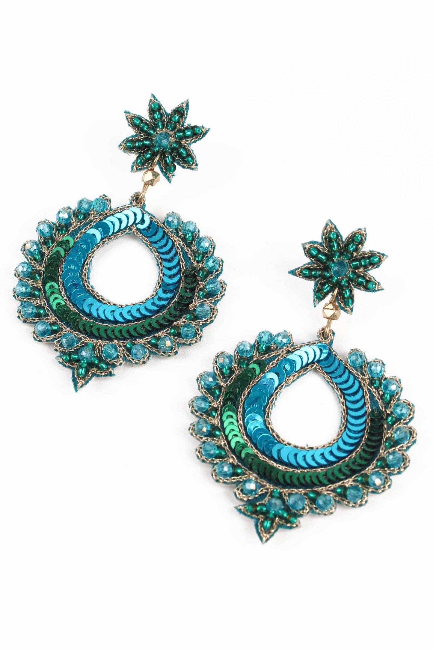 BOUCLES D'OREILLES RONDES PAON