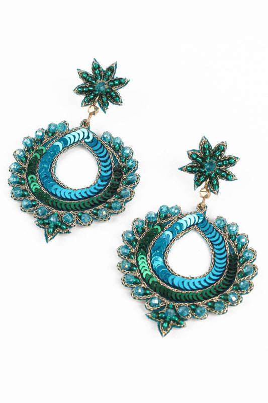 BOUCLES D'OREILLES RONDES PAON