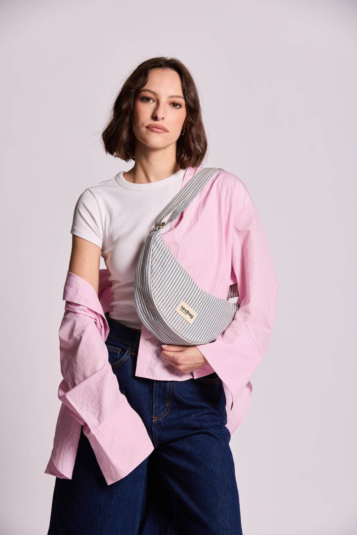 Sac Bandoulière Andrea Rayures bleu