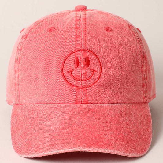 Casquette Happy Face: Rouge