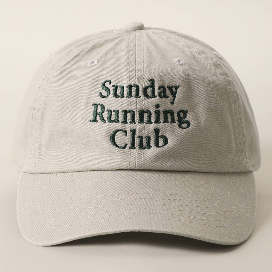 Casquette coton brodée « Sunday Running Club » Bleu