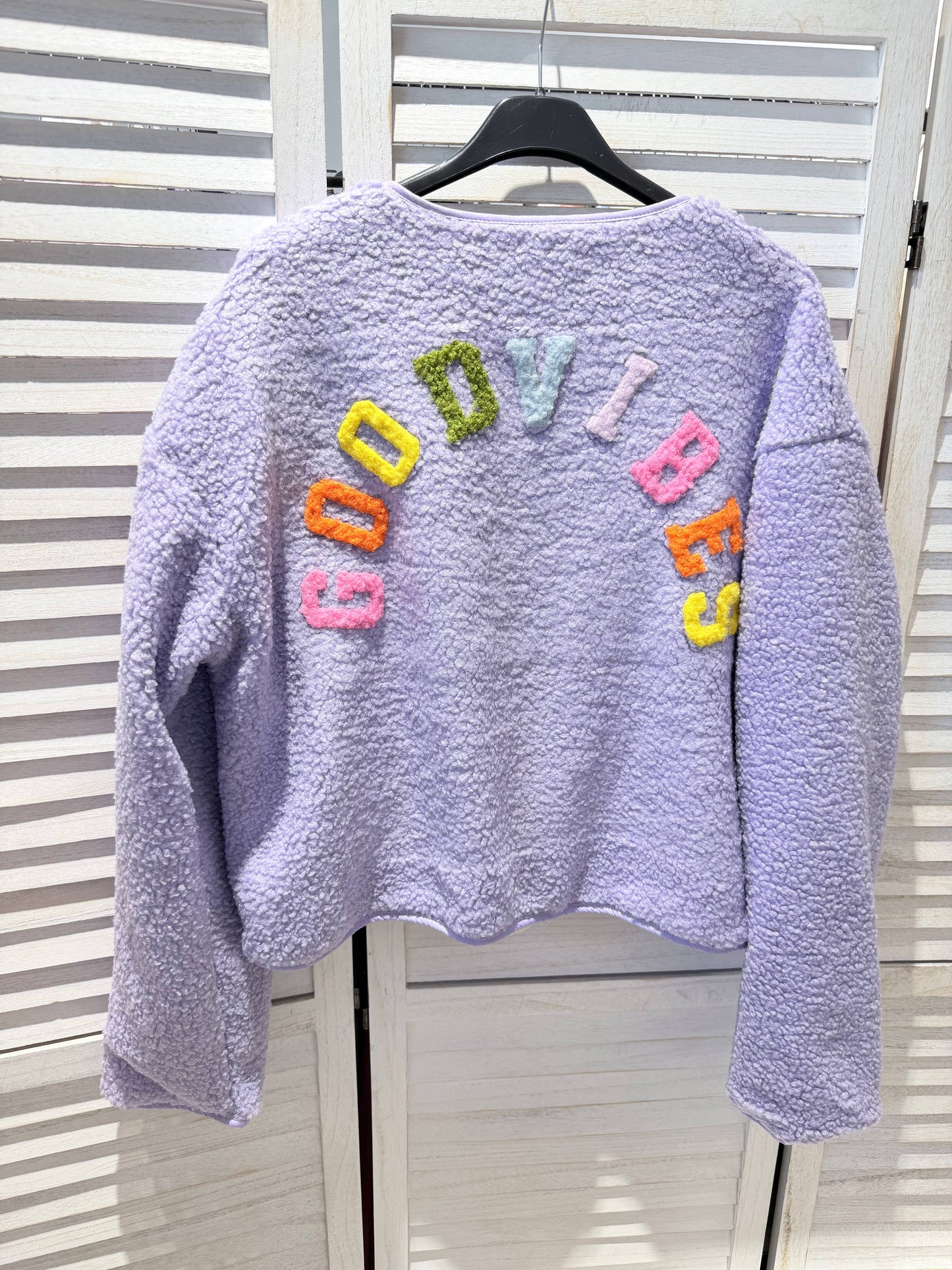 Veste à message en molleton: Lilas / TU