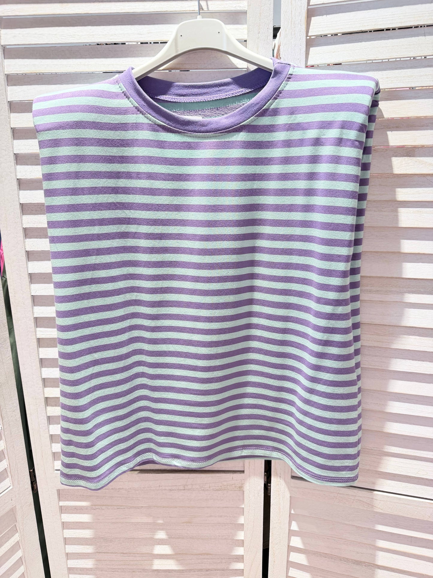 T-shirt rayé à manches courtes: Turquoise / TU