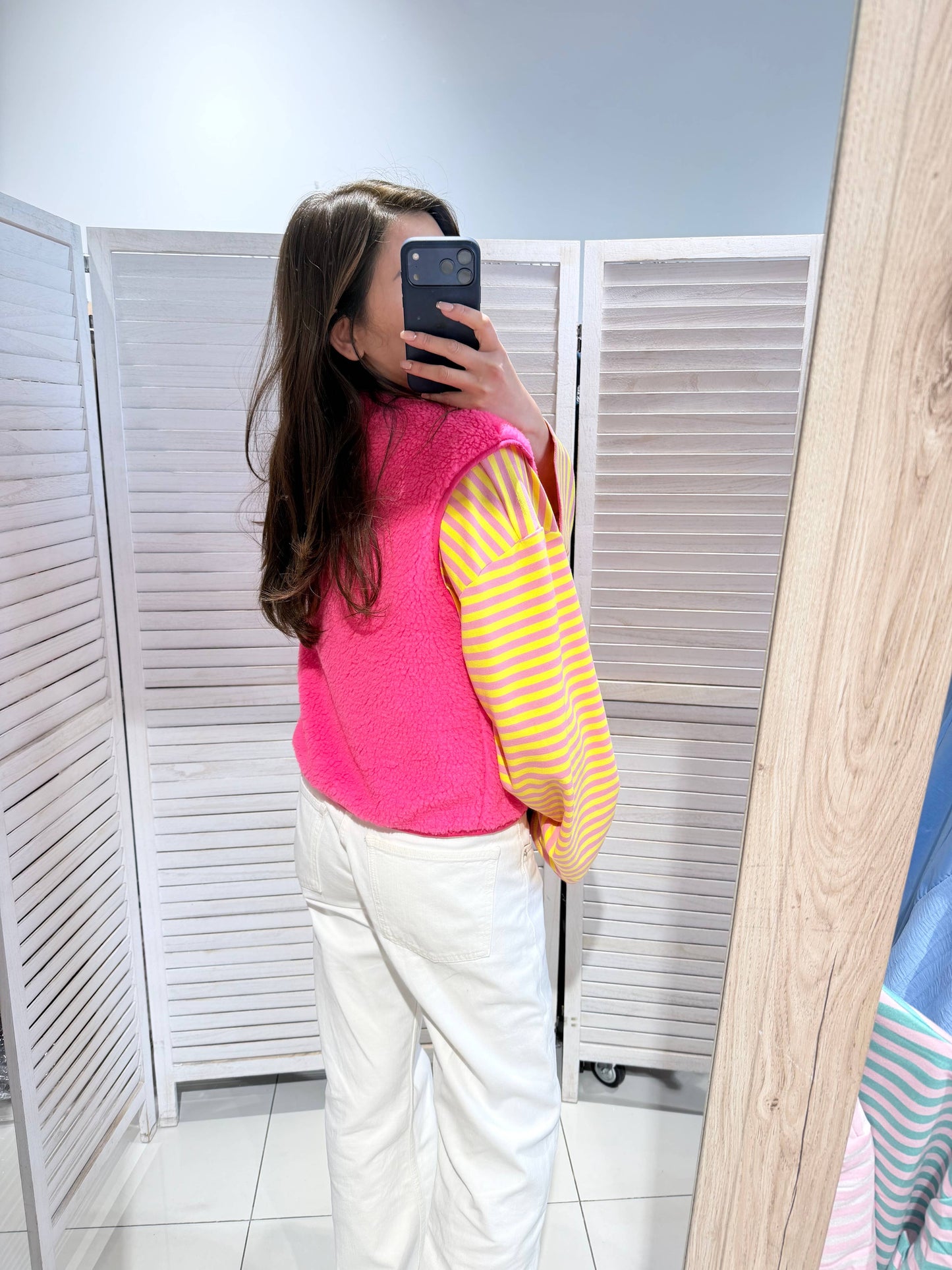 Gilet moumoute original: Rose / TU