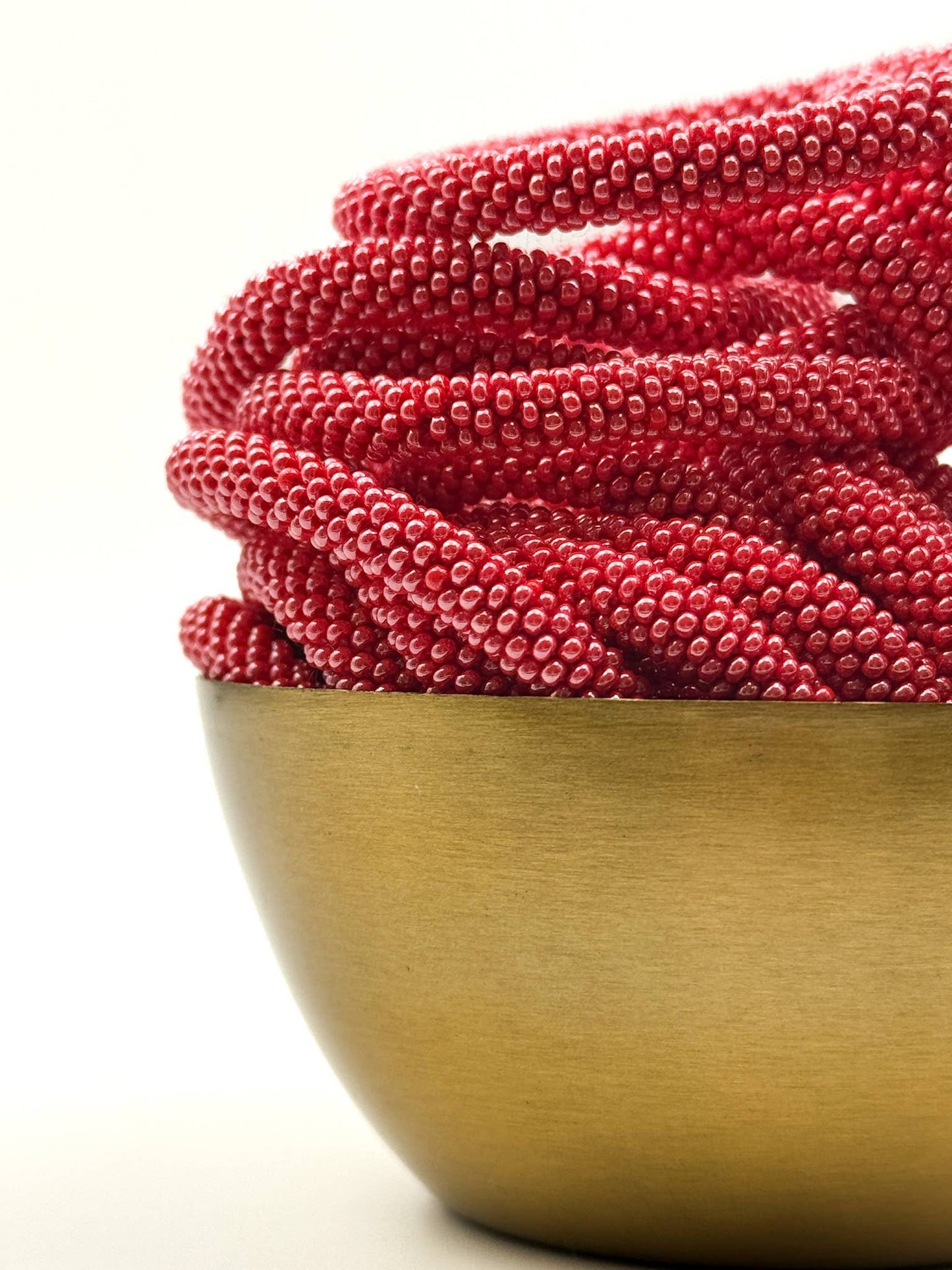 Bracelet népalais Rouge framboise cuivré B49