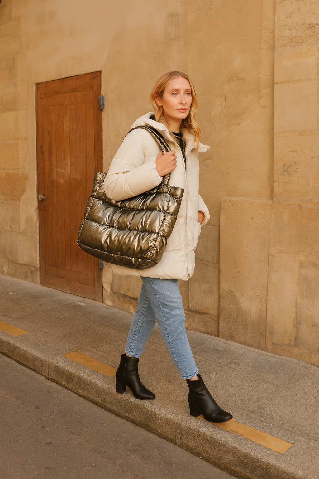 Sac cabas matelassé Or