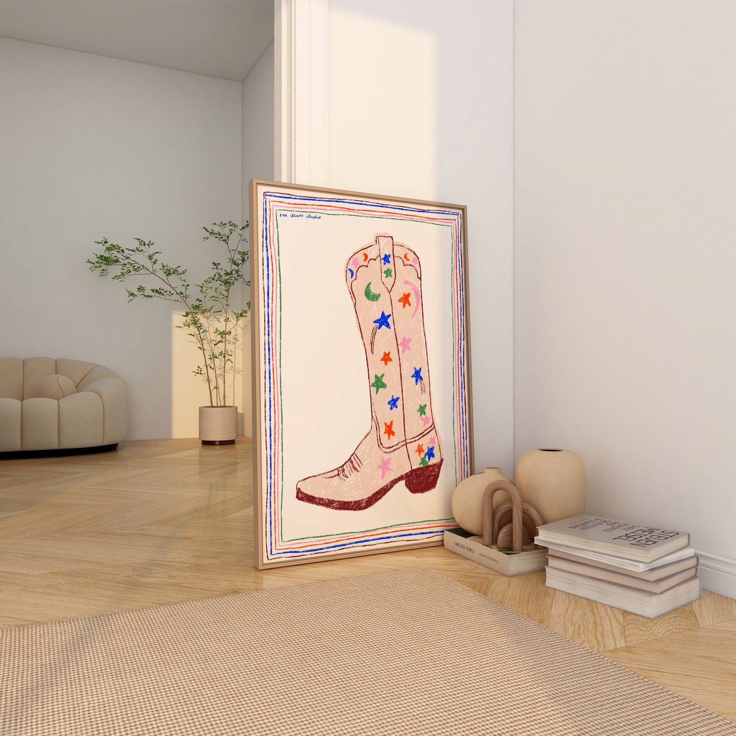 Botte de cowboy imprimée: A3