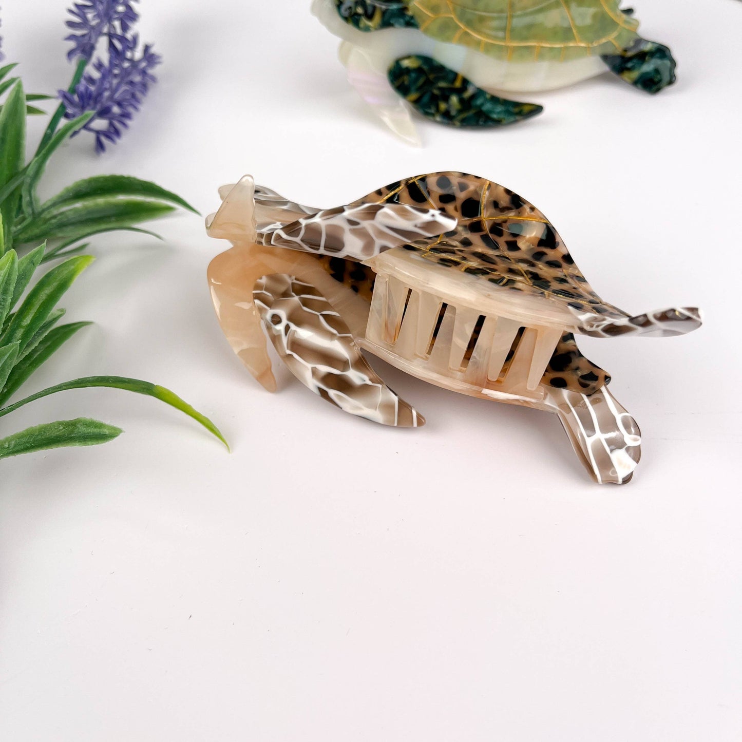 Pince à cheveux tortue en acétate