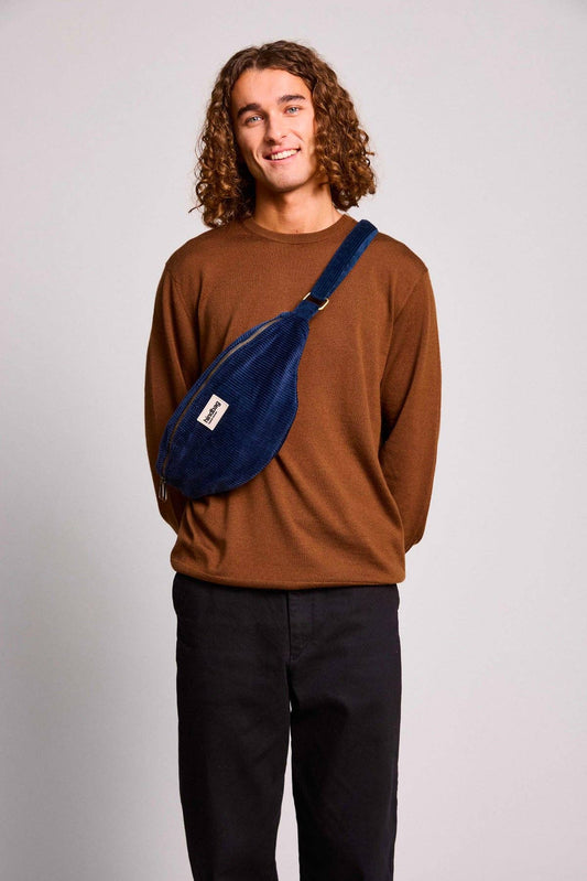 Sac banane Sasha Velours Marine