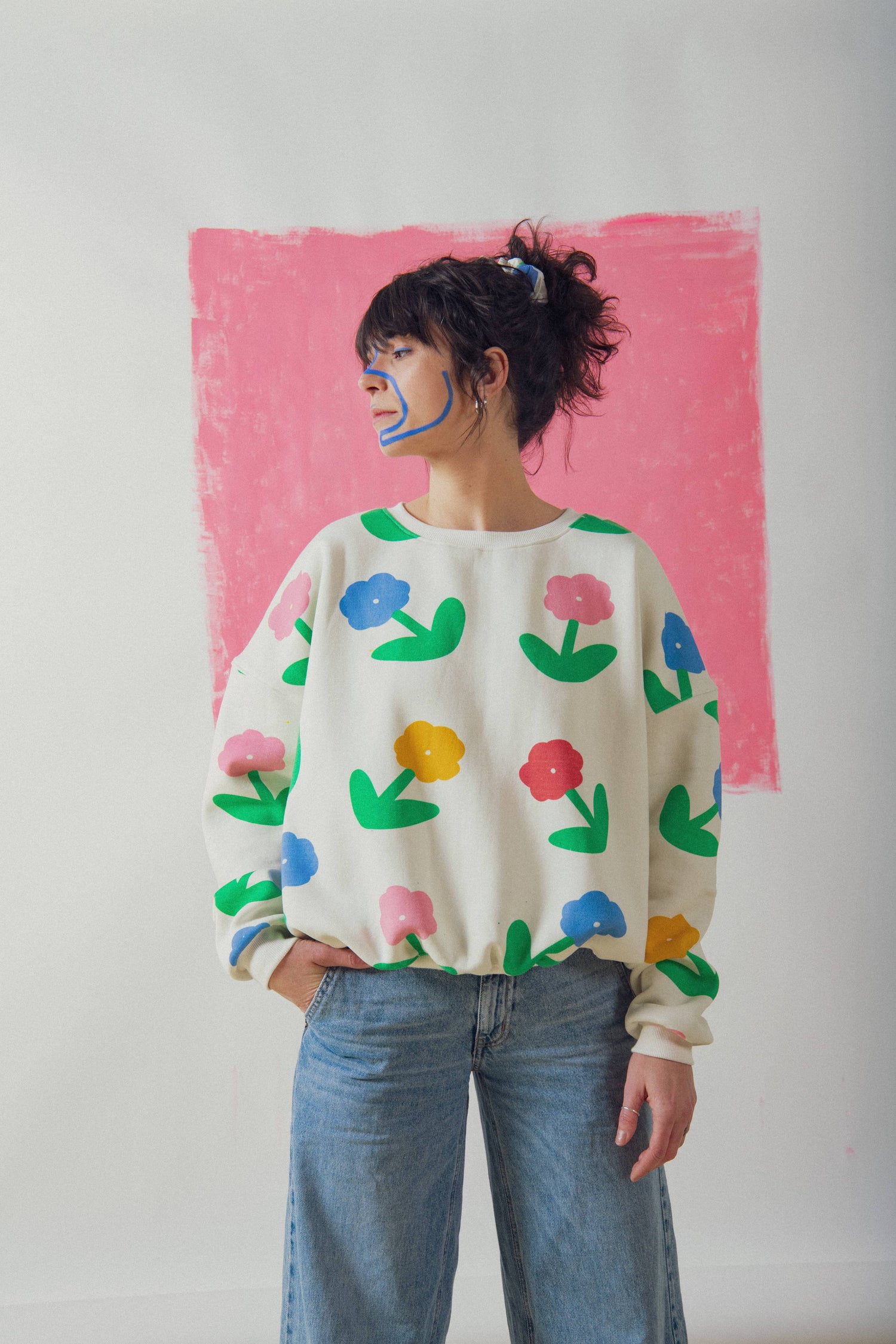 Sweat Femme Oversize Coton - Multiflower - DupontDupont