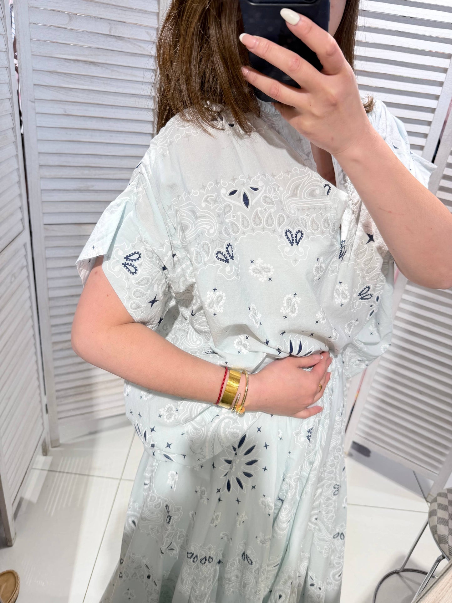 Ensemble imprimé coton femme: Bleu / TU