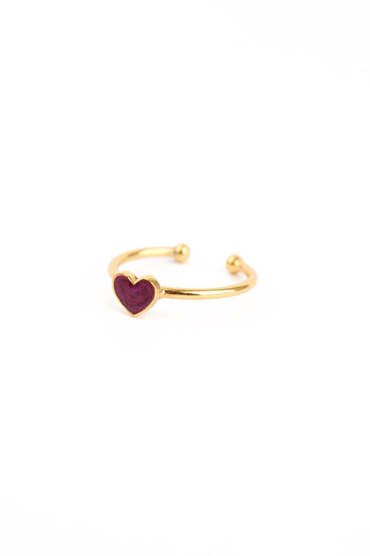 BAGUE CŒUR ÉMAIL VIOLET