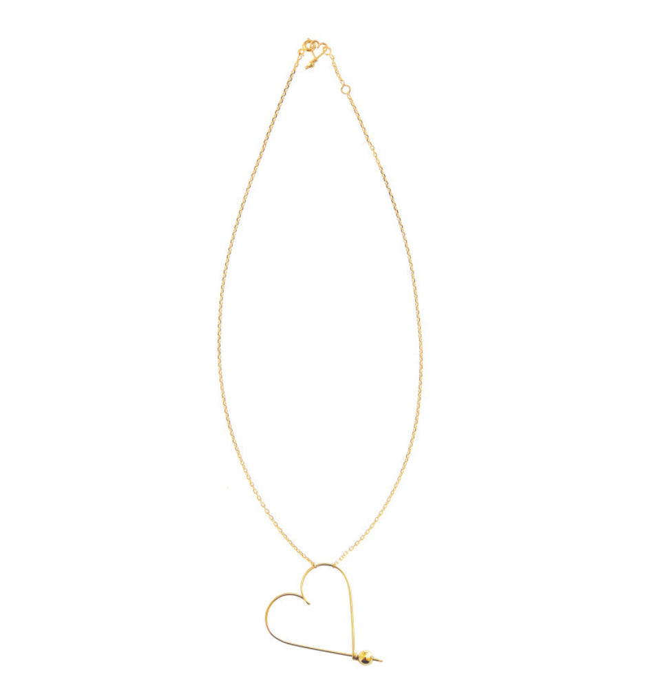Collier grand coeur lisse