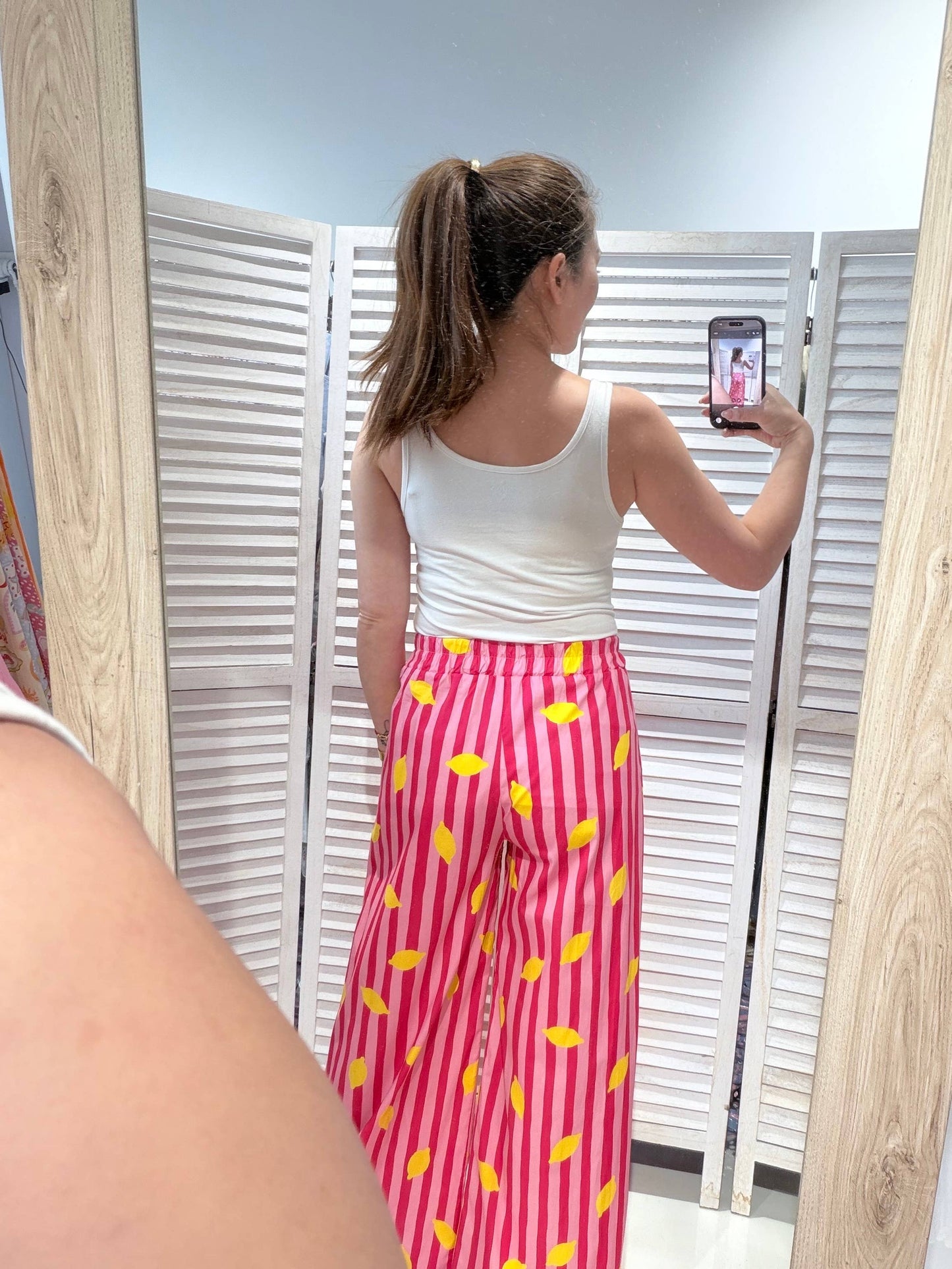 Pantalons rayés imprimés: Rose / TU