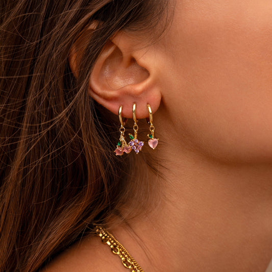 Boucle d'oreille puce Peche