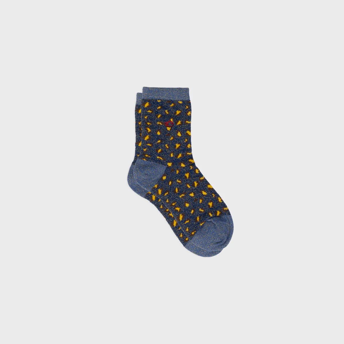 Chaussettes pailletées léopard bleu