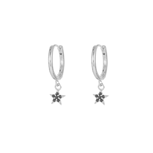 Boucles d’oreilles étoiles noires scintillantes: Noir / Argenté - DupontDupont