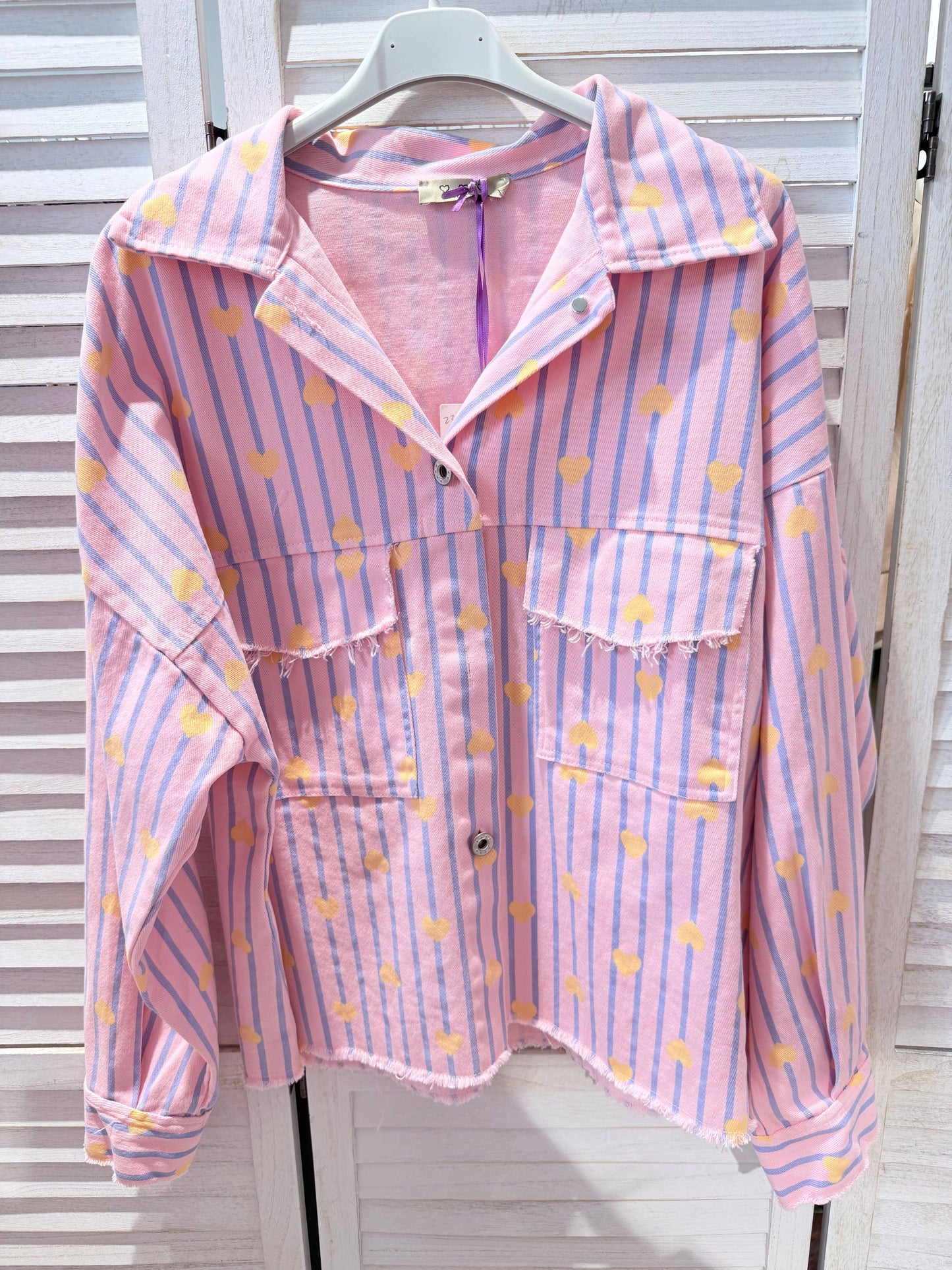 Veste à rayures et cœurs: Rose / TU - DupontDupont