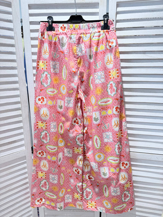 Pantalon imprimé large: Corail / TU