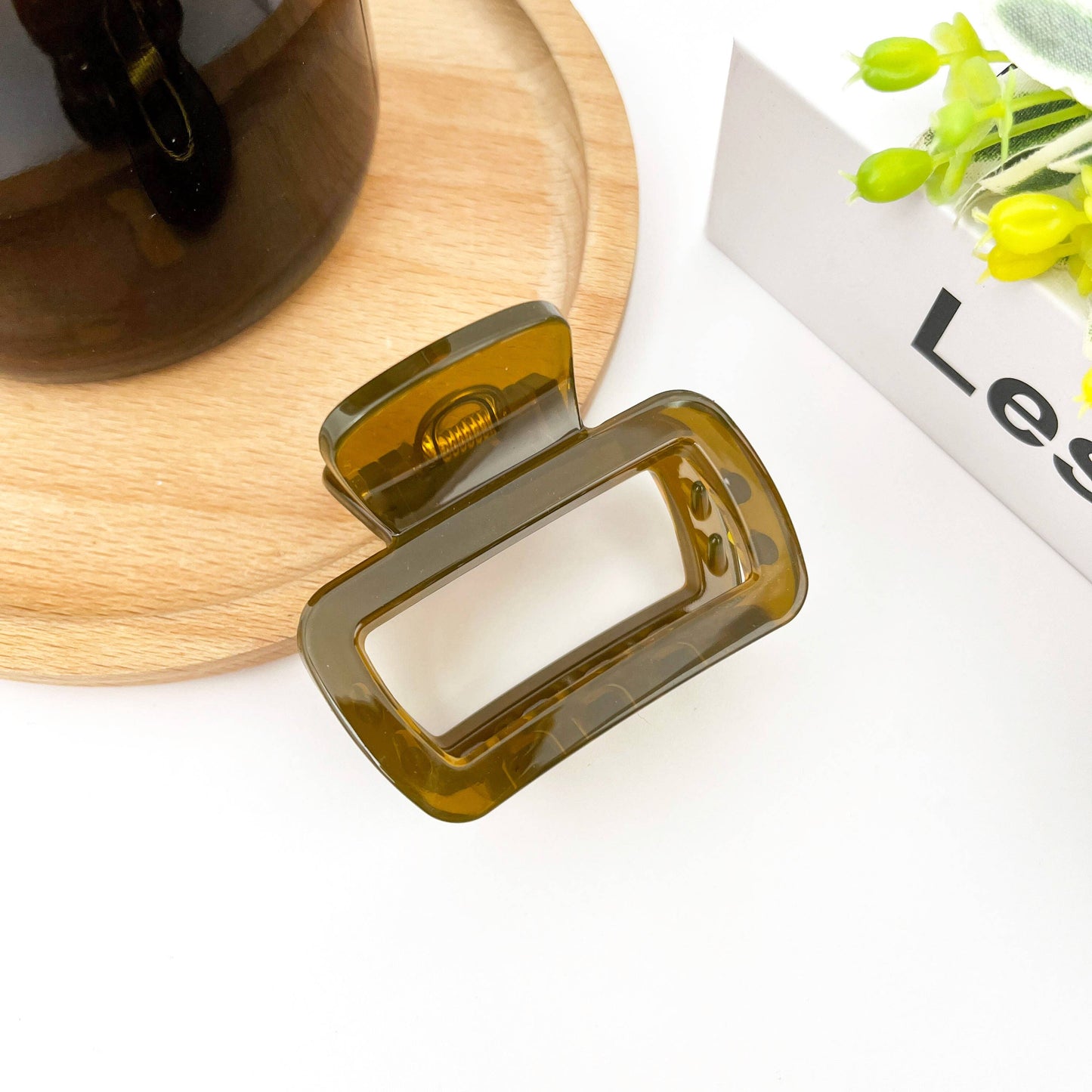 Pince à cheveux carrée épaissie, pince à griffes de la série Green: B