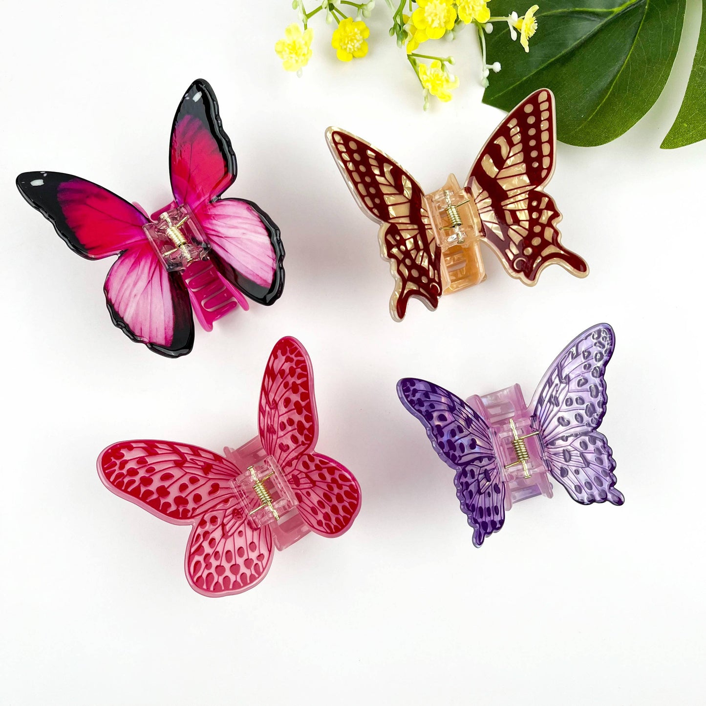 Pince à cheveux papillon: Noir Vert