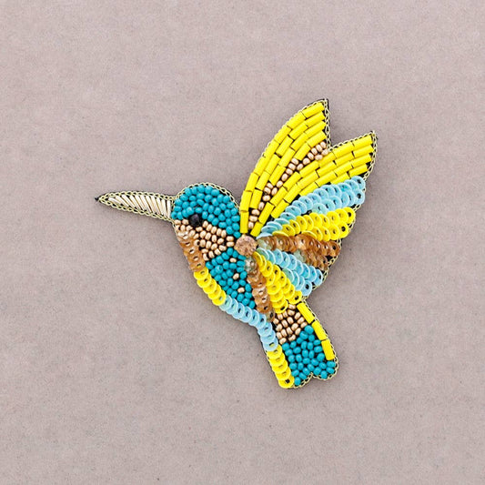 Broche oiseau en perles: Amarillo
