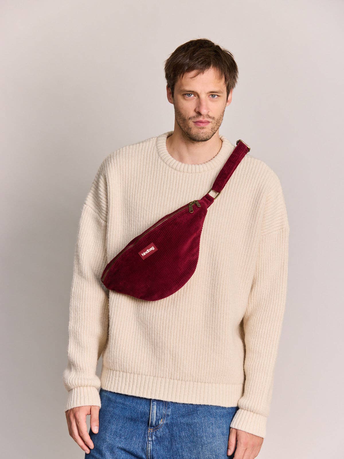 Sac banane sasha velours bordeaux