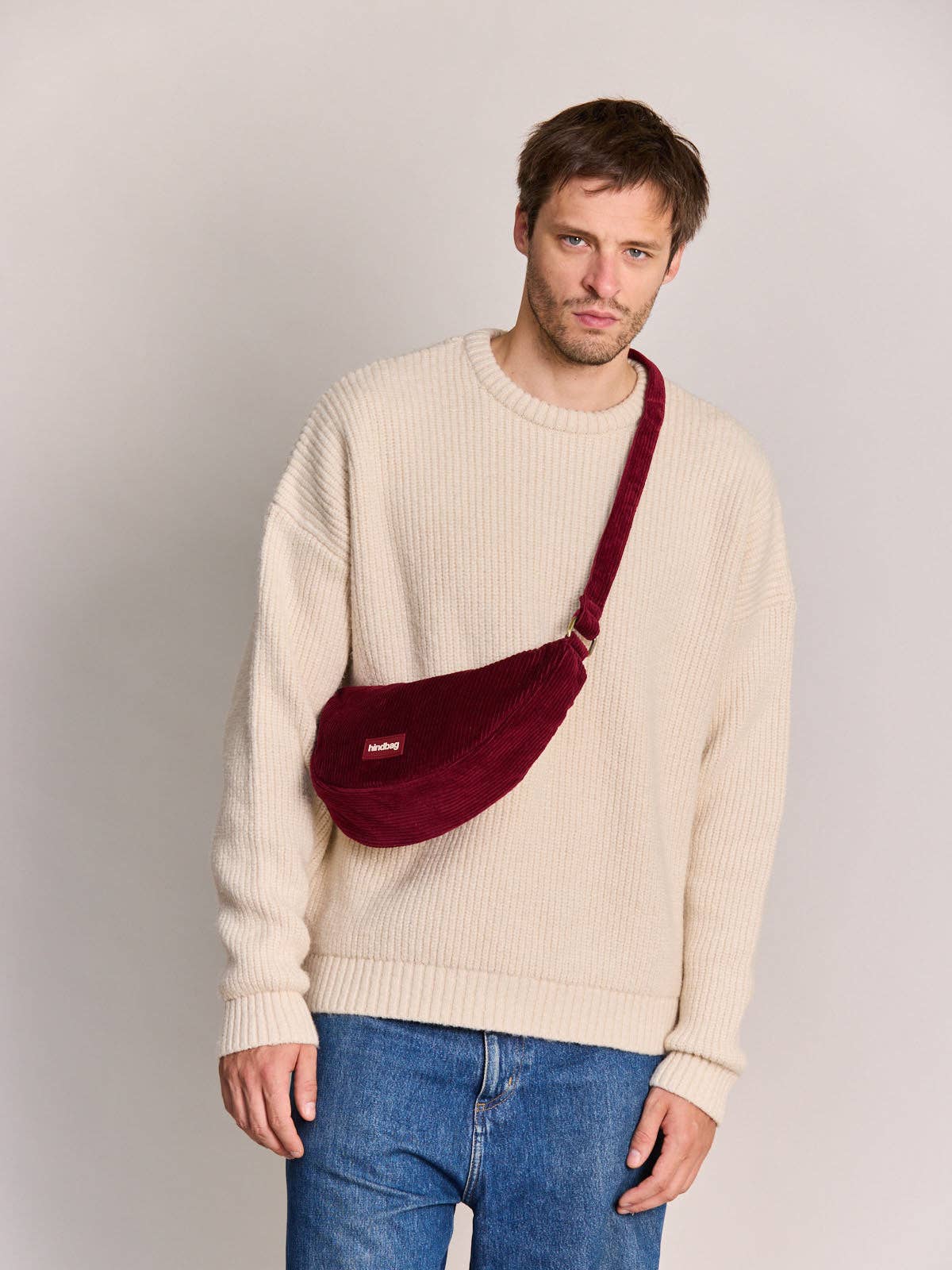 Sac bandoulière andrea velours bordeaux - DupontDupont