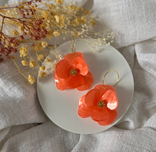 Boucles d'oreilles Jolies fleurs corail - DupontDupont