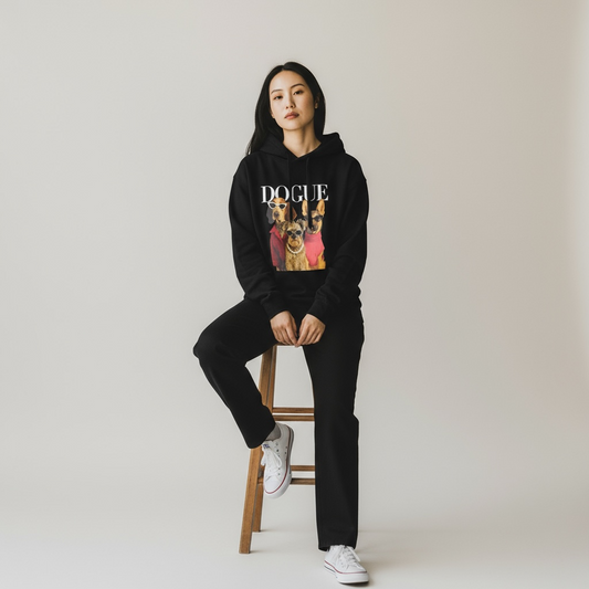 Sweat à capuche motif chiens