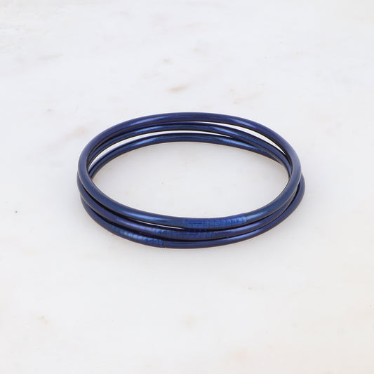 Jonc Bouddhiste fin - bleu nuit