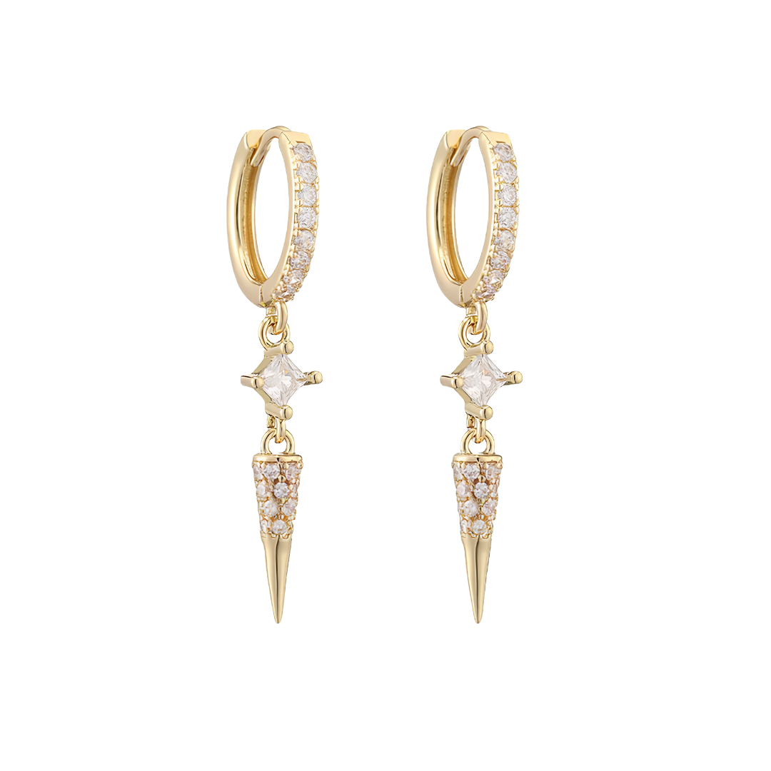 Boucles d'oreilles Hannah: Blanc / Doré - DupontDupont
