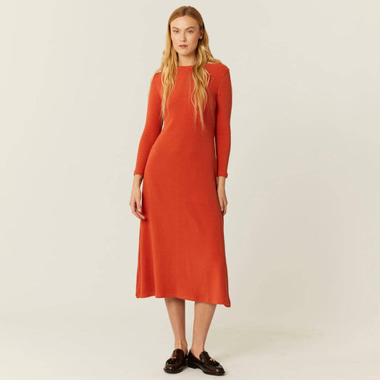 Robe côtelée orange