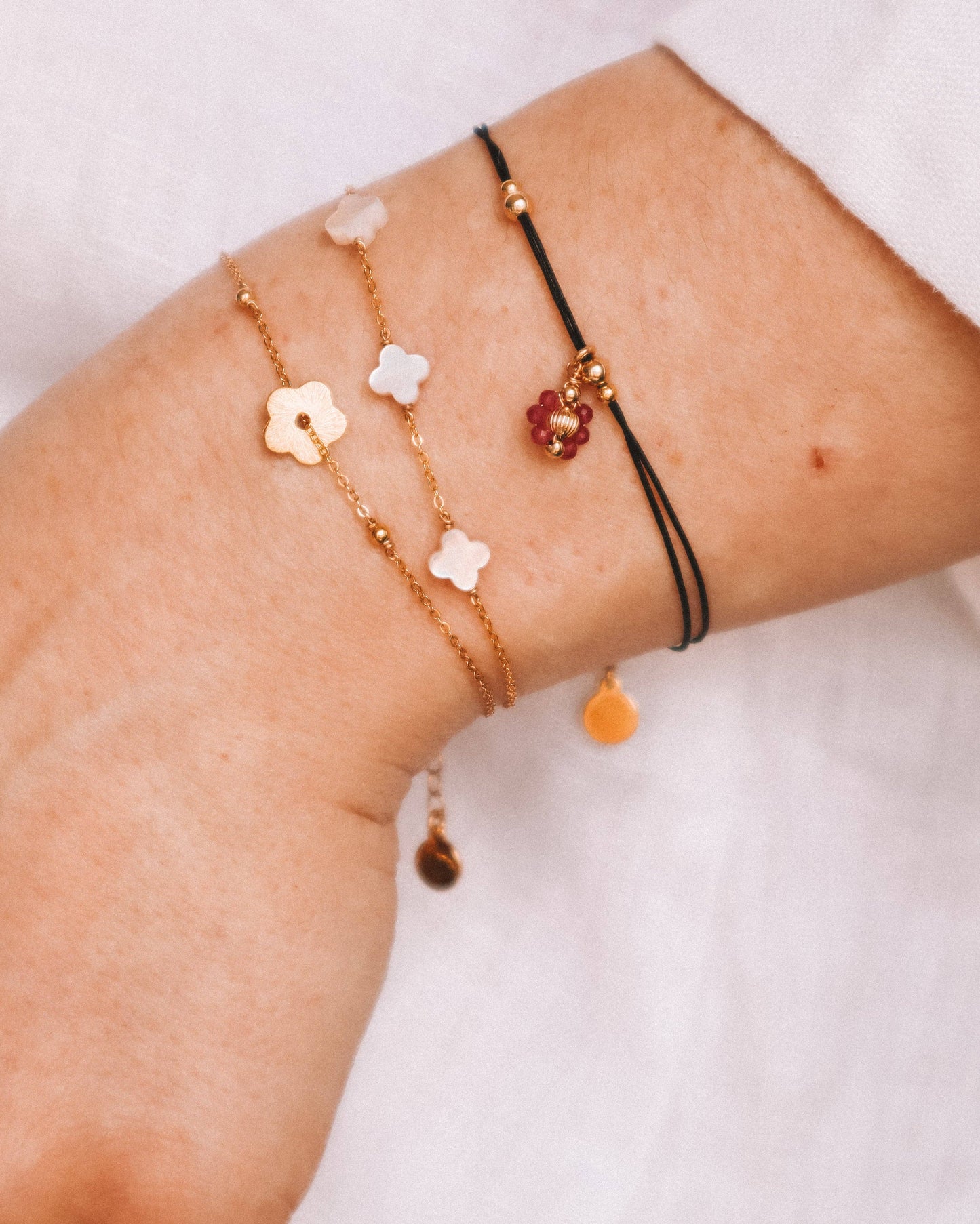 Bracelet Jasmin trèfle nacre