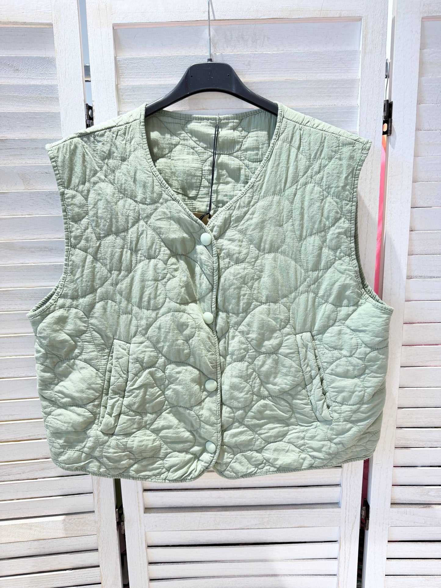 Gilet matelassé en coton: Kaki / TU