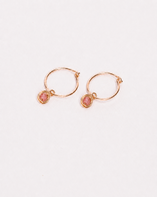 Bora - rose: Or / Tourmaline rose / Paire - DupontDupont