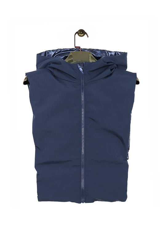 Capuche imperméable réversible : Bleu marine