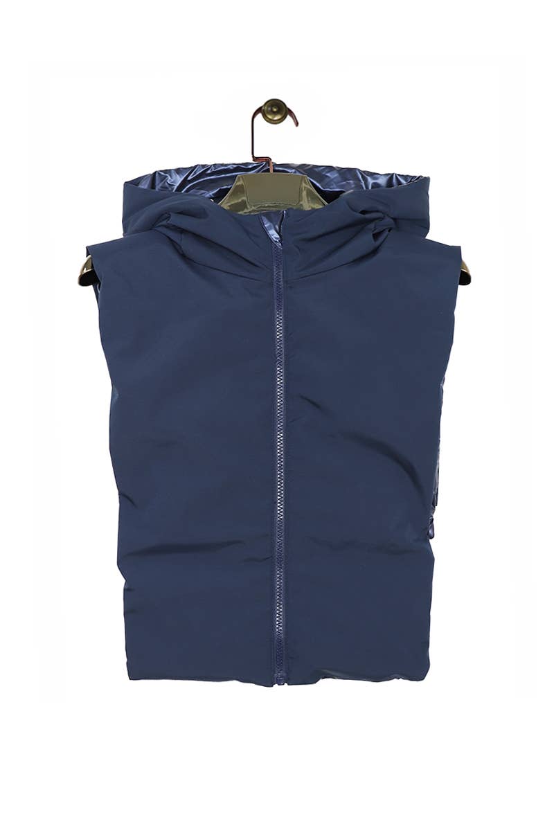 Capuche doudoune imperméable réversible : Acier