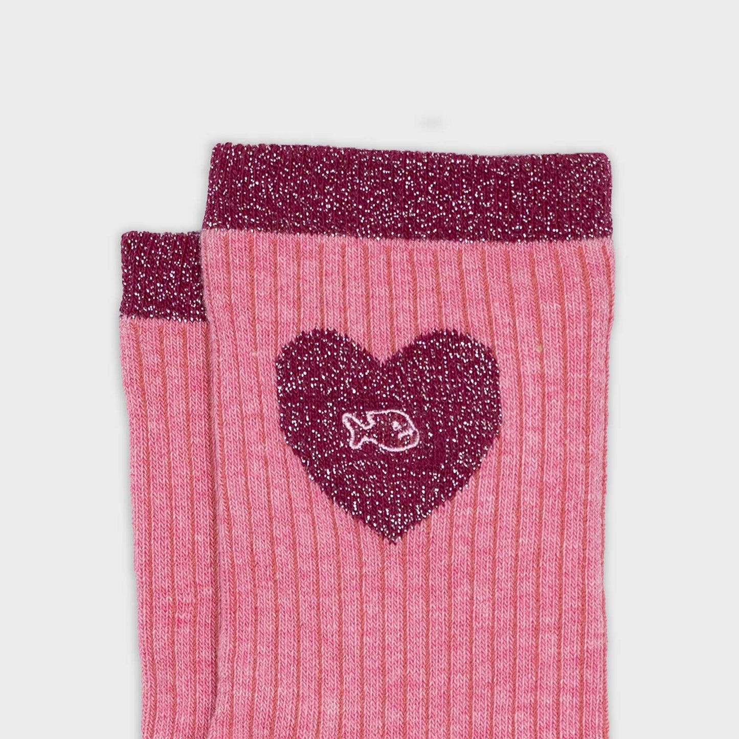 Chaussettes coeur - Rose