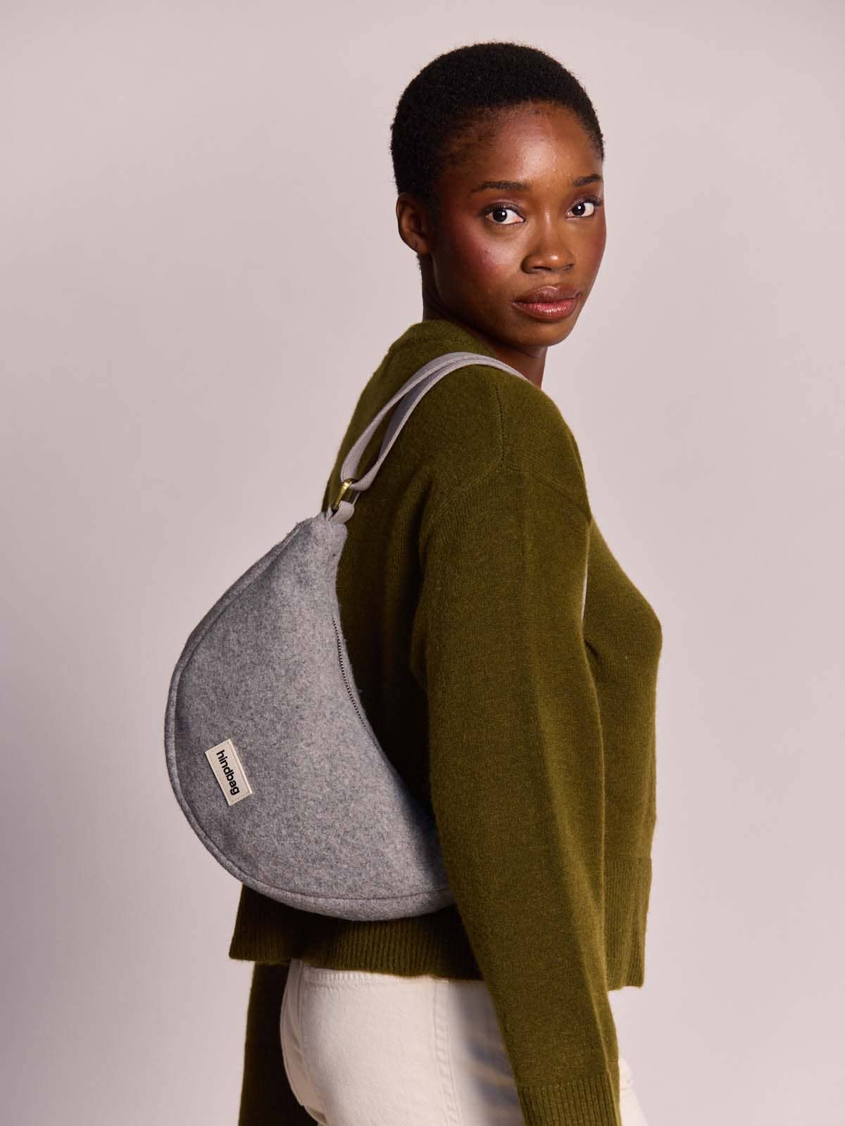 Sac bandoulière Andrea effet lainé granite