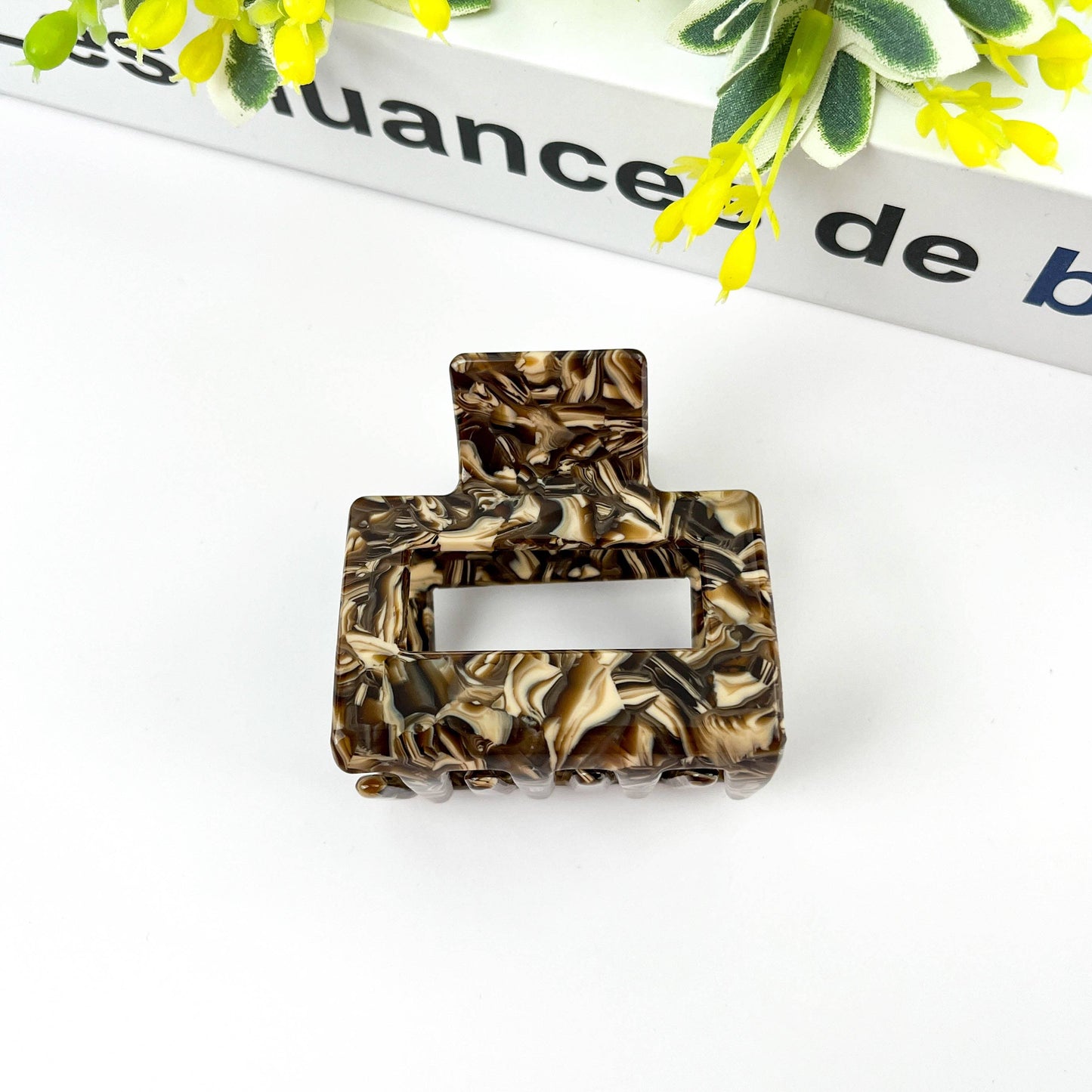 Pince à cheveux carrée Marron tacheté - DupontDupont