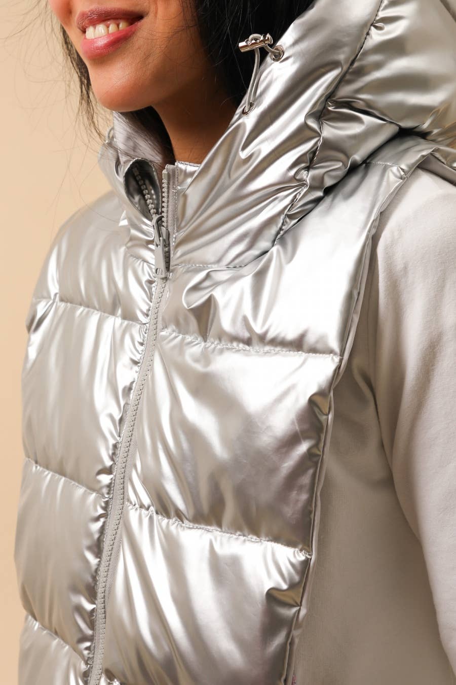 Capuche doudoune imperméable réversible : Acier