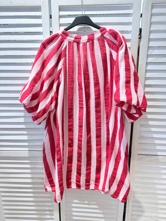 Robe rayée en coton: Rose / TU